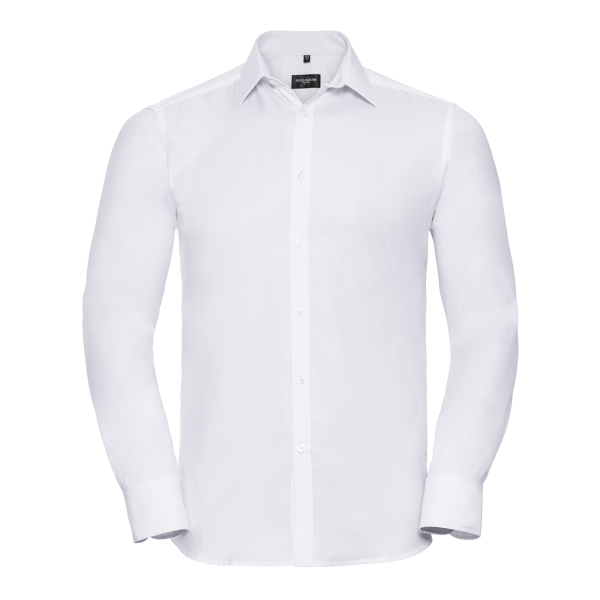 Tailliertes Herringbone Hemd – Langarm