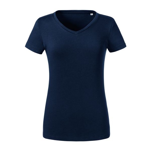 Damen Pure Organic T-Shirt mit V-Ausschnitt